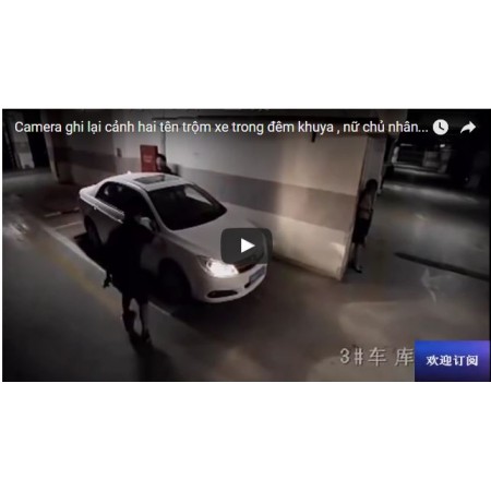 Camera ghi lại cảnh hai tên trộm xe trong đêm khuya , nữ chủ nhân xinh đẹp ứng phó bất ngờ 